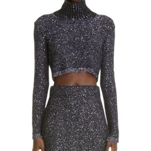 Altuzarra 'Melitta' Sequin Crop Turtleneck Sweater